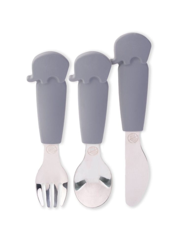 SILICONE CUTLERY ELEPHANT Grey