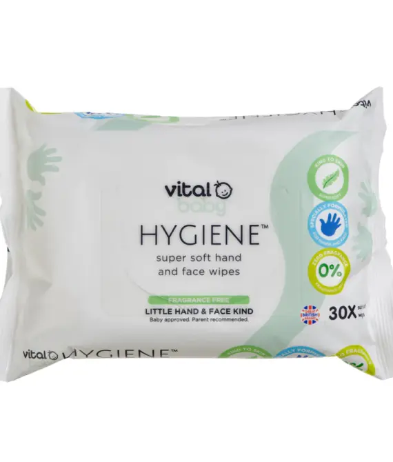HYGIENE biodegradable super soft hand & face wipes fragrance free