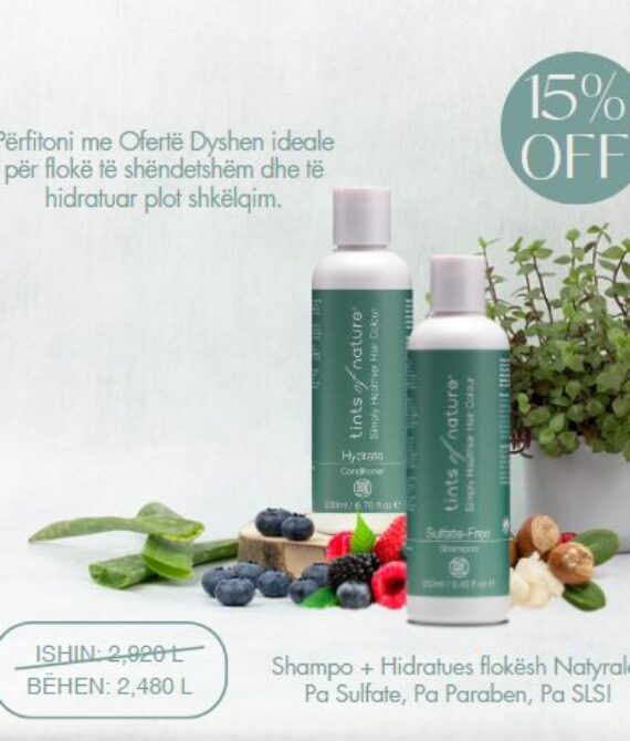 Bli Sulfate free Shampoo + Hydrate Conditioner dhe përfito -15% Zbritje