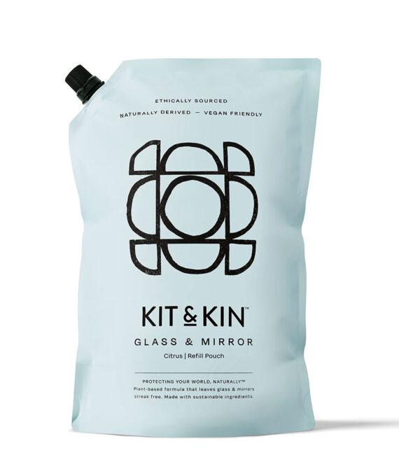 Kit & Kin Glass & Mirror Cleaner Citrus 1L Refill Pouch