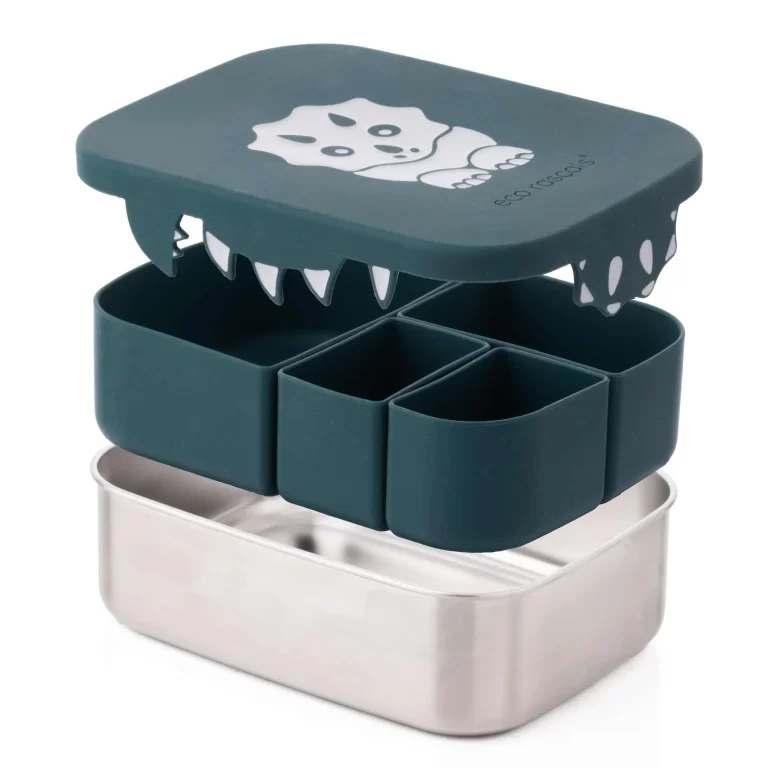 Large Stainless Steel Dinosaur Lunchbox with 4 Organisers