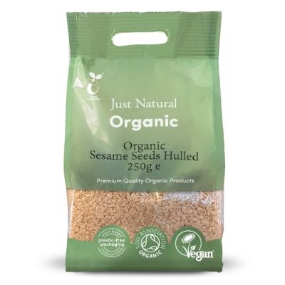 JUST NATURAL ORGANIC HULLED SESAME SEED 250G