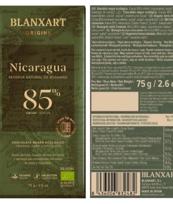 Blanxart – 85% NICARAGUA Chocolate Bar